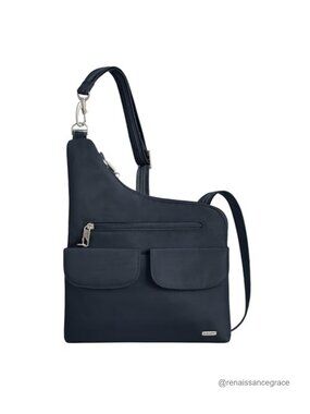 Travelon Anti-Theft Crossbody Bag RFID Locking Zippers Travel Purse